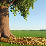 A serene, thoughtful Polish individual, perhaps in their 40s, calmly tending to a small, diverse garden of miniature financial "trees" (representing investments like stocks, bonds, real estate). In the background, a large, lush, and robust tree, representing long-term compound growth, stands tall under a clear sky. A subtle visual of small coins or seeds at the base of the small trees, leading to larger, overflowing money bags or fruit on the big tree, symbolizing gradual accumulation. The overall atmosphere should convey patience, discipline, and the quiet magic of consistent investment over time, reflecting the "financial marathon" analogy. Soft, warm lighting.