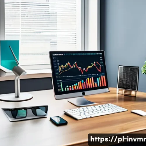 Home 12 장기 복리 투자 포트폴리오 구성하기 - A professional investor’s workspace showing a diverse investment portfolio overview on multiple scre...